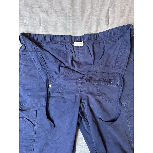 Carhartt Ripstop Cargo Pants Mens Large Navy Blue Workwear Utility Drawstring - Picture 8 of 14
